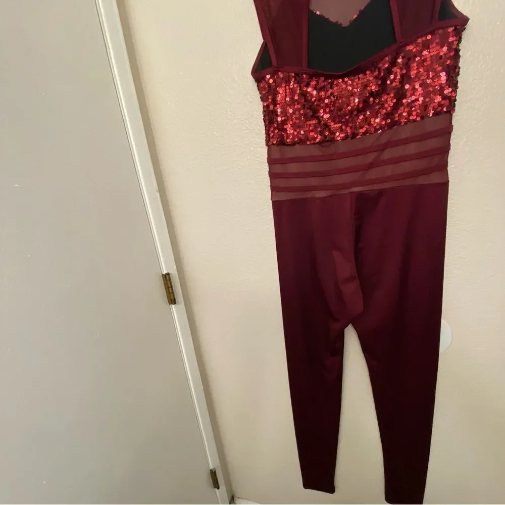 Weissman dance costume burgundy red